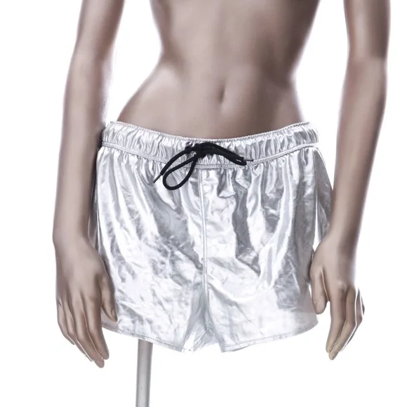 Super cute metallic silver swim shorts - Picture 1 of 5
